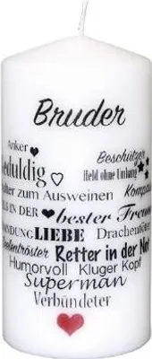 Produktbild von Spruchkerze Bruder, 120 x 60 mm, Geschenkkerze