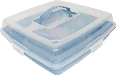 Produktbild von MICHELINO Kuchenbehälter Kuchen-Transportbox 35x35x10cm Serie Alythia Blau