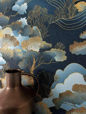 Produktbild von NEWROOM Tapete Nyoki Blue Blau Vliestapete - Modern Bäume Blätter Germany