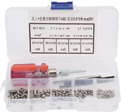 Obrázok produktu pre Sada na opravy Helicoil z nehrdzavejúcej ocele – 105 dielov – vrátane krabičky s M3*0,5 – sada náradia