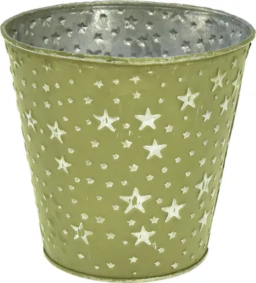 Produktbild von Metall-Blumentopf mit Sternendesign für dekorative Pflanzenideen