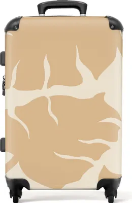 Produktbild von NoBoringSuitcases.com® Großer Koffer - Monstera - Muster - Blätter - Gelb - Kombinationsschloss TSA - Hartschalen Trolley 4 Rollen - 72 liter - Reisekoffer - 66 cmKoffer Mittelgroß 67x43x25 cm, 72L,