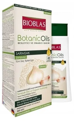 Zdjęcie produktu dla Szampon Czosnkowy Przeciw Wypadaniu Włosów Dla Kobiet I Mężczyzn Bioblas Botanic Oils 360 Ml