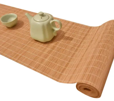 Produktbild von Handgewebte Bambus-Tischläufer mit rutschfesten Unterlagen, 60 x 180 cm