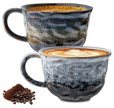 Immagine prodotto di Set di 2 tazze da cappuccino artigianali in Vetroceramica