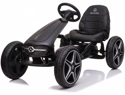 Produktbild von Mercedes-Benz Kinder Gokart (3–7 Jahre) – Offiziell Lizenziert, mit EVA-Reifen, Verstellbarem Sitz, Handbremse & Ledersitz – Pedal Gokart Kinder Schwarz