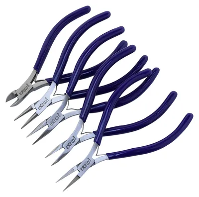 Schmuckzangen-Set, 5-teilig, 15 cm, blau, Drahtwickelwerkzeug