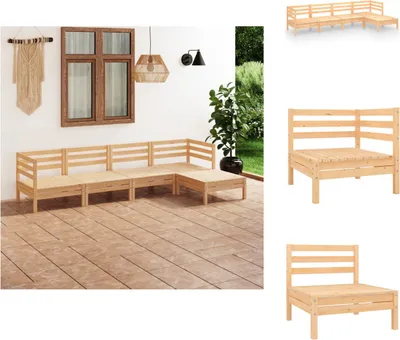 Produktbild von vidaXL 5-tlg. Garten-Lounge-Set Kiefer Massivholz -  Gartenmöbel-Sets