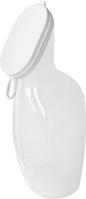 Produktbild von Fľaša na moč z PVC s viečkom, pre ženy, objem 1 liter, autoklávovateľná