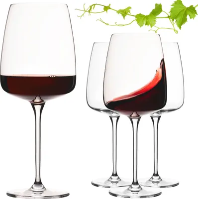 Produktbild von IMPERIAL Große eckige Rotweingläser 600ml Set 4-Teilig "Milano" Burgundergläser aus Crystalline Glas Spülmaschinenfest