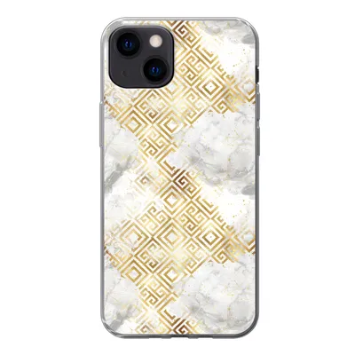 Produktbild von MuchoWow® Handyhülle Schutzhülle Hülle für iPhone 13 Gold - Marmor - Muster - Geometrie Silikon Softcase Handy Hülle - Karteninhaber