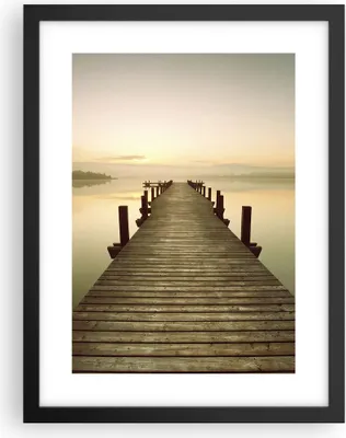 Produktbild von Gerahmtes Poster - Schwarzer Rahmen - Brücke See - 30x40 cm - Wand Bild - Wanddeko - Wandbilder - Kunstposter - Wandposter - Bilderrahmen - Bilder - Kunstdruck - Wandbild - P2BPA30x40-3625