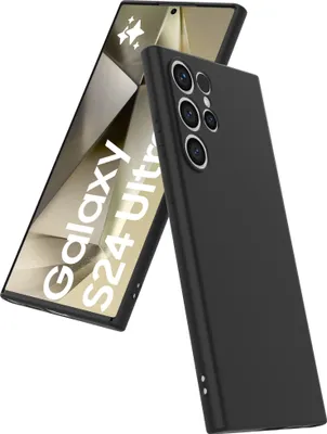 Image de Étui pour téléphone Smartphonica
  Convient pour Samsung Galaxy S24 Ultra Silicone avec protection souple
  Intérieur - BackCover Case Soft Inside - Noir