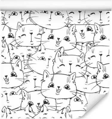 Produktbild von 10m VLIES TAPETE Rolle Kinderzimmer Frühliche Kleine Katzen Natur XXL
