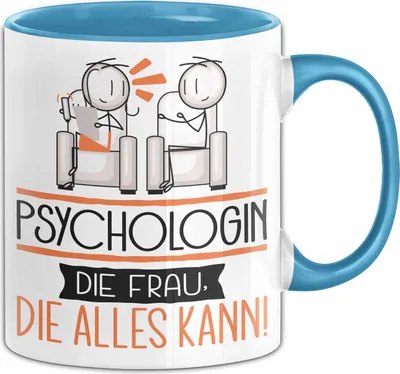 Produktbild von Psychologin Geschenk Tasse Becher Die Frau Die Allen Kann Geschenkidee für eine Psychologin Lustig (Blau)