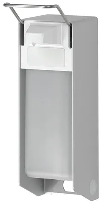 ingo-man® Spender für Desinfektion 1000 ml aus Aluminium mit Kunststoffpumpe Grau