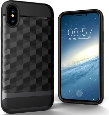 Produktbild von Hülle für Apple iPhone X / 10 Backcover Case Handy Schutzhülle - Cover 3D Prisma Design Grau