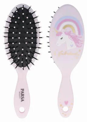 Produktbild von PARSA Beauty Kids Kinder Haarbürste Mini Einhorn und Regenbogen Design