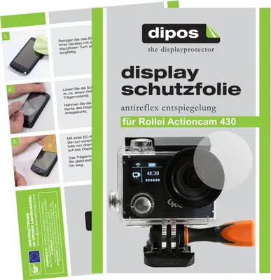 Produktbild von 6x Schutzfolie für Rollei Actioncam 430 matt Displayschutzfolie Folie Display Schutz dipos