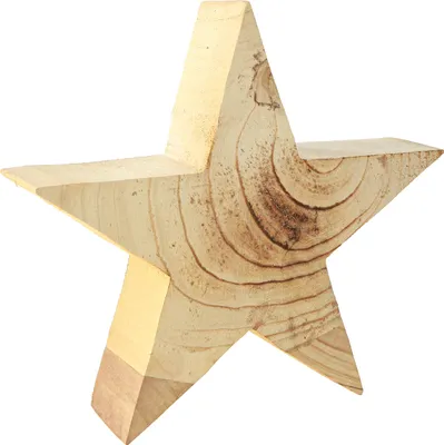 Produktbild von Stern Holz Dekoration Paulownia Natur 30cm