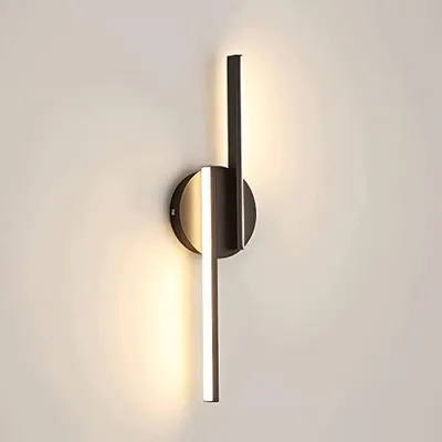 Zdjęcie produktu dla Lampa ścienna LED 16W czarna nowoczesna do salonu korytarza łazienki