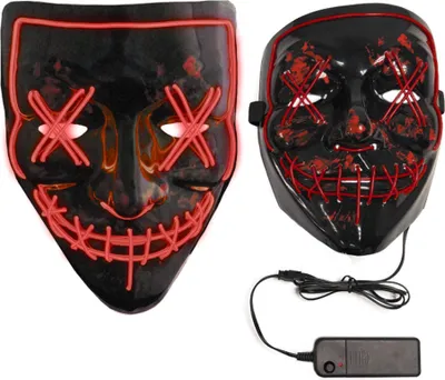 Immagine prodotto di Maschera Purge Maschera LED per adulti nero-rosso - taglia unica