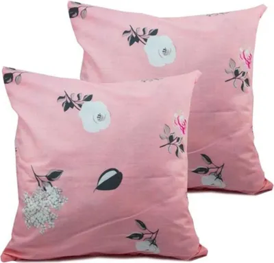 Image de HOME ELEMENTS Housse de coussin 40 x 40 cm, lot de 2, fleurs roses