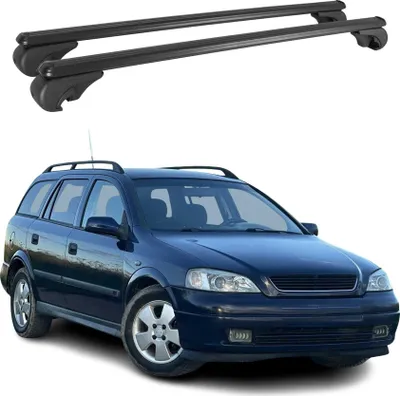 Produktbild von Dachträger für Opel Astra G Caravan 1998-2004 Gepäckträger Aluminium Schwarz 2x