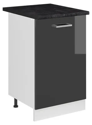 Obrázok produktu pre Kuchynská spodná skrinka Vicco R-Line Antracit vysoký lesk/biely 50 cm antrasiitti työtaso, Model 70060