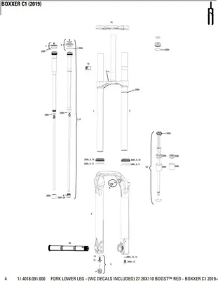 Produktbild von Rockshox Boxxer C1 2019+ 27´´ Boost Flask Gabel Senkt Sich Schwarz Schwarz One Size
