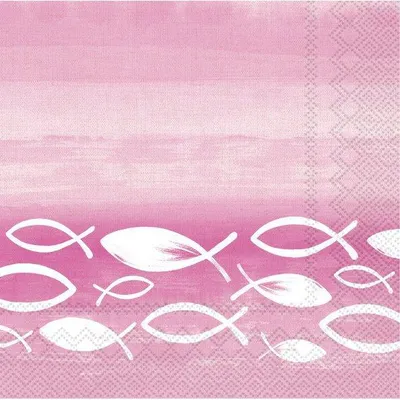 Produktbild von Servietten 33x33 cm - JOYFUL FISH pink