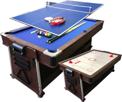 Immagine prodotto di 4 in 1 Tavolo da biliardo 7 piedi – Air Hockey – Ping Pong – Tavolo – Mattew Blu
