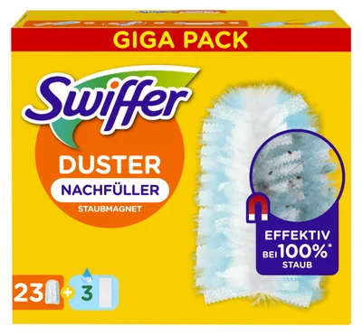 Produktbild von Swiffer Staubmagnet Nachfüllpackung, 23 Tücher Und 3 Feuchte Bodentücher, Fängt