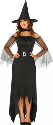 Produktbild von Zauberhafte Vintage Hexe Damen Kostüm als Verkleidung für Halloween und Fasching Größe: L - 42/44
