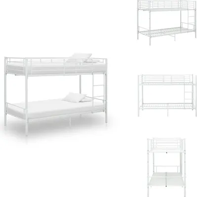 Image de vidaXL Lit superposé blanc métal 90×200 cm - Lits et cadres de lit