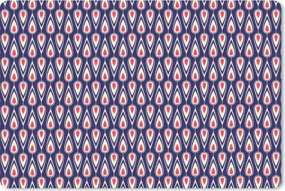 Produktbild von MuchoWow® Mauspad Mousepad Muster - Vintage - Blau - Rot 27x18 cm - Mousepads - Maus Mat - Pad - Mausunterlage - Büroartikel - Desk Matten