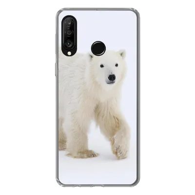 Produktbild von MuchoWow® Handyhülle Schutzhülle Hülle für Huawei P30 Lite Eisbär - Schnee - Weiß Silikon Softcase Handy Hülle - Handyhülle