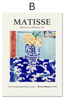 Produktbild von Poster Matisse Berggruen & Cie Museum | Bilder Wohnzimmer | Wandbilder Schlafzimmer | Deko Print ohne Rahmen | Bilder Matisse Bunt · Motiv B · 60 × 90 cm