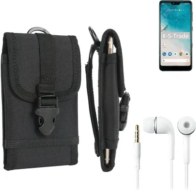 Produktbild von K-S-Trade Holster Schutz Hülle kompatibel mit Huawei Honor X10 Lite Gürteltasche Handy Hülle Tasche outdoor Seitentasche schwarz 1x + Kopfhörer