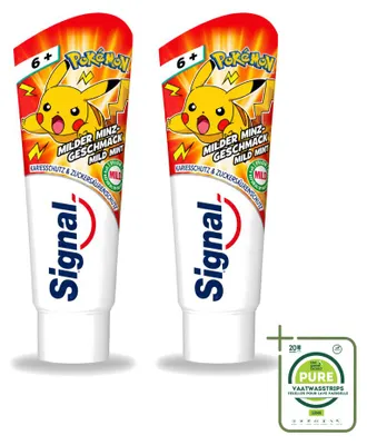 Obrázok produktu pre 2 x Zubná pasta Signal pre deti - Jemná mätová príchuť - 75 ml - Veľké balenie - 2 kusy