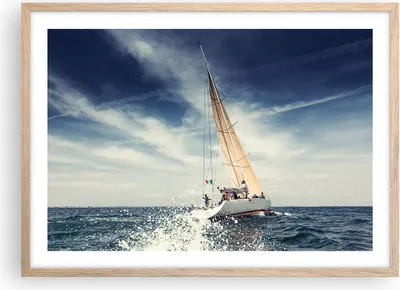 Produktbild von Gerahmtes Poster - Rahmen in heller Eiche - Segeln Yacht Reise - 70x50 cm - Wand Bild - Wanddeko - Wandbilder - Wandposter - Bilderrahmen - Bilder - Kunstdruck - Wandbild - P2NAA70x50-2797