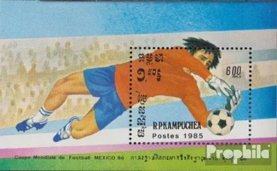 Produktbild von Briefmarken Kambodscha 1985 Mi Block142 (kompl.Ausg.) postfrisch Fußballweltmeisterschaft 1986, Mexico