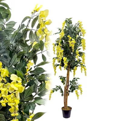 Produktbild von Goldregen 180 cm künstlich wie echt Wisteria Glyzinienbaum Kunstbaum Kunstpflanze Deko