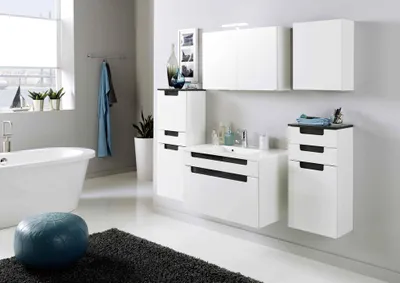 Produktbild von Siena 60cm Waschtischunterschrank - weiß/anthrazit