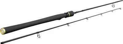A fishing rod against a white background.