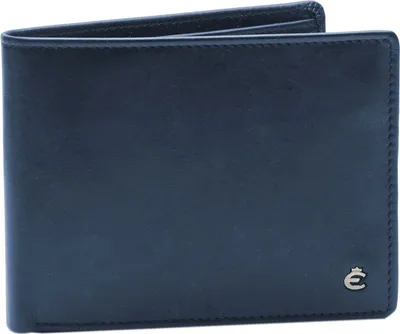 Image de Esquire Cuir porte-monnaie Harry RFID Wallet Quer with Flap Blue bleu marine