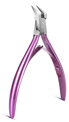 Image de Coupe-ongles droit pour les ongles incarnés et épais - Acier inoxydable, pointe fine, rose