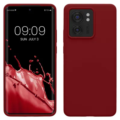 Produktbild von kwmobile Handyhülle für Motorola Edge 40 Hülle - Case Silikon - Kabelloses Laden - Schutzhülle Cover in Rhabarber Rot