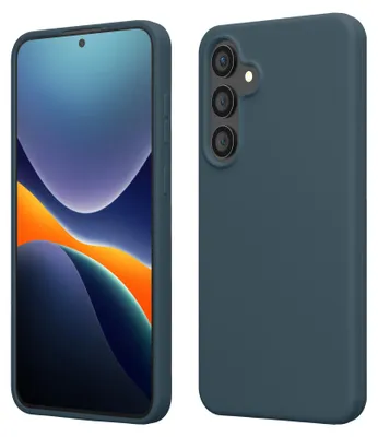 Produktbild von kwmobile Handyhülle für Samsung Galaxy S25 FE Hülle - Case Silikon - Kabelloses Laden - Schutzhülle Cover in Dunkler Schiefer