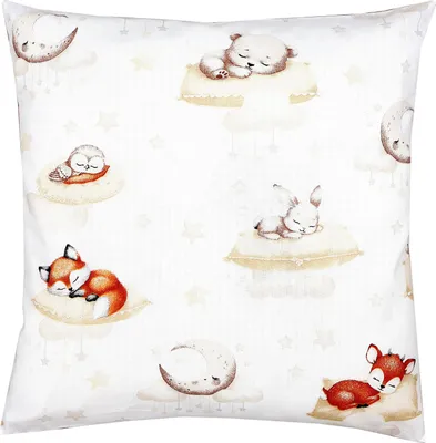 Produktbild von TupTam Kinder Kissenbezug Kissenhülle Dekorativ Gemustert, Farbe: Schlafende Baby Tiere / Beige, Größe: 40 x 60 cm